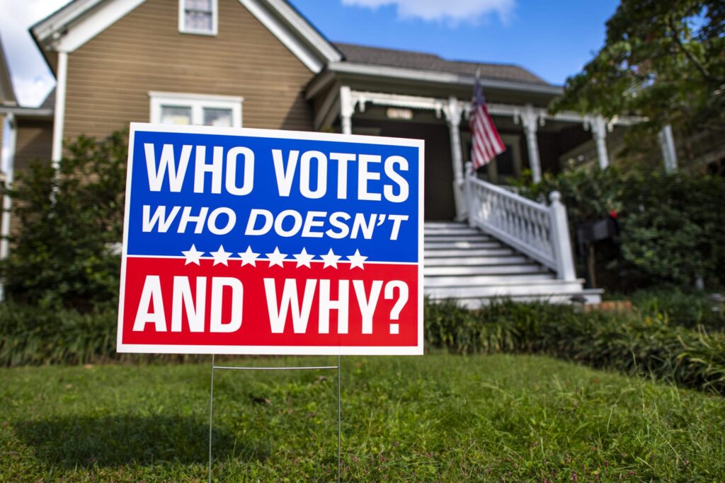 voting behavior political yard sign