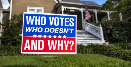 voting behavior political yard sign