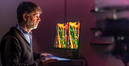 Javier Stern working at his computer