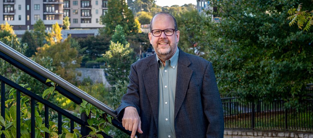 Dan Immergluck posing in Historic Fourth Ward Park