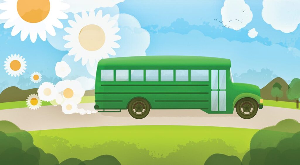 green school bus environment eco
