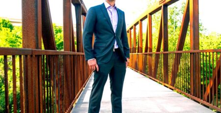 Igor Belykh standing on a footbridge in Atlanta