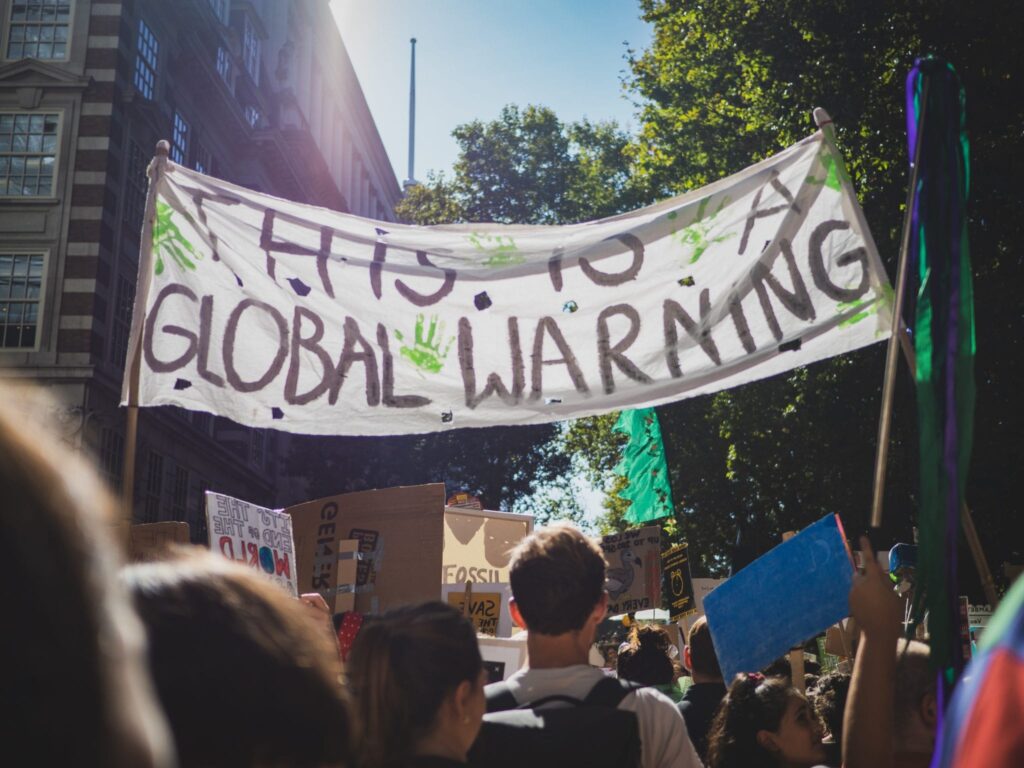 banner climate change protest communication
