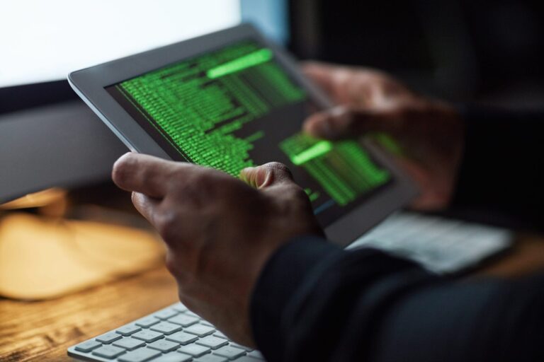 hacker engaged in cybercrime