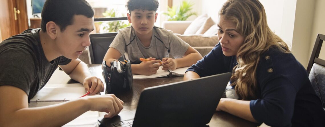 students learning remotely virtual instruction pandemic