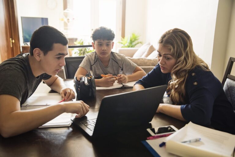 students learning remotely virtual instruction pandemic